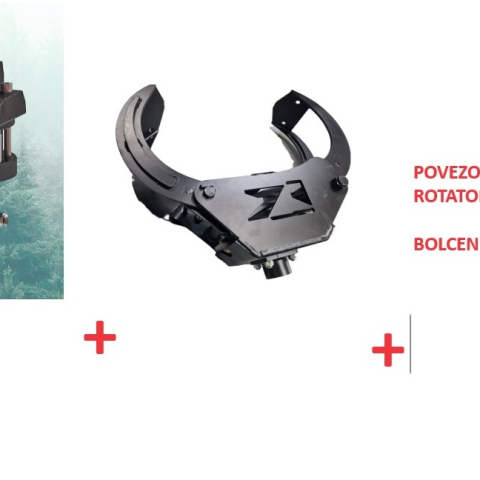 Gozdarske klešče 1000mm + rotator 3t