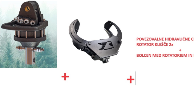 Gozdarske klešče 1300mm + rotator 3t